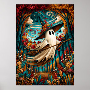 Sprookjesachtige Geest Heks Herfst Bos Poster