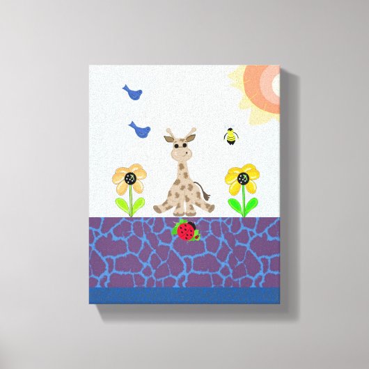 Sprookjesachtige Giraffe in Natuur Scene Canvas Afdruk (Voorkant)