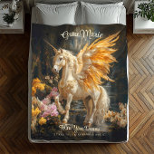  Sprookjesachtige Golden Unicorn Fantasy Fleece Deken