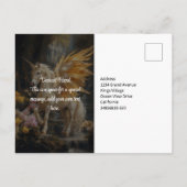 Sprookjesachtige Gouden Bos Eenhoorn Fantasie Briefkaart (Achterkant)