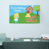 Sprookjesachtige Goudlokjes en Drie Beren Verjaard Spandoek (Beurs)