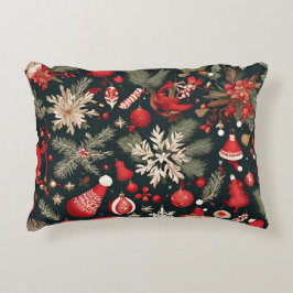 sprookjesachtige grillige kerstdecoraties, bloemen accent kussen