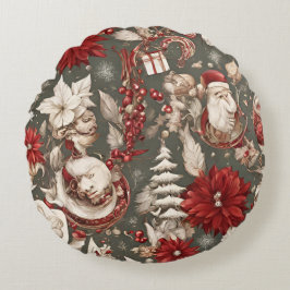 sprookjesachtige grillige kerstdecoraties, bloemen rond kussen