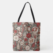 sprookjesachtige grillige kerstdecoraties, bloemen tote bag (Voorkant)