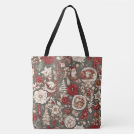 sprookjesachtige grillige kerstdecoraties, bloemen tote bag