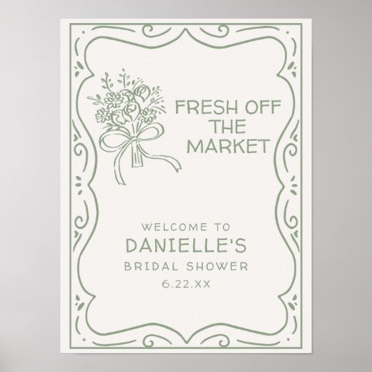 Sprookjesachtige Groene Verse Van De Markt Bruidsb Poster (Voorkant)