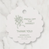 Sprookjesachtige Groene Verse Van De Markt Bruidsu Bedankjes Labels (Achterkant)
