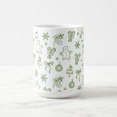 Sprookjesachtige Hand Getekende Doodle Groen Koffiemok (Center)