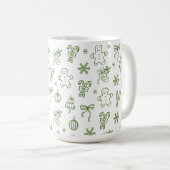 Sprookjesachtige Hand Getekende Doodle Groen Koffiemok (Voorkant rechts)