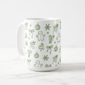 Sprookjesachtige Hand Getekende Doodle Groen Koffiemok (Voorkant links)