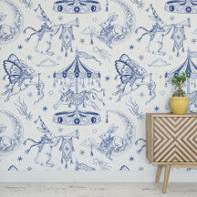 Sprookjesachtige Hemelse Konijn Blue Toile de Jouy