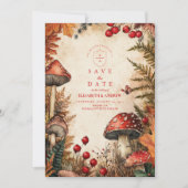 Sprookjesachtige Herfstbos Romantische Bruiloft Save The Date (Voorkant)