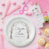 Sprookjesachtige ingang van het bos bruiloft papieren bordje (Feest)