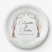 Sprookjesachtige ingang van het bos bruiloft papieren bordje (Voorkant)