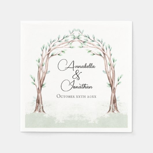 Sprookjesachtige ingang van het bos bruiloft servet (Voorkant)