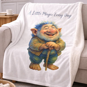 Sprookjesachtige Kabouter Illustratie Cadeau Magi Fleece Deken