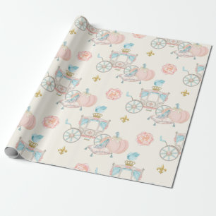 Sprookjesachtige Kar Roségoud Blush Ivoor Cadeaupapier