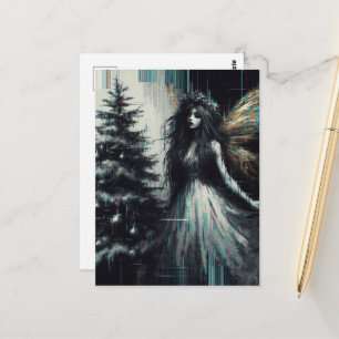 Sprookjesachtige Kerst Glitch Briefkaart