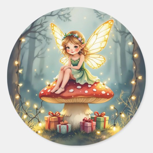 Sprookjesachtige Kerst Ronde Sticker (Voorkant)