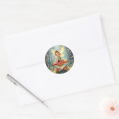 Sprookjesachtige Kerst Ronde Sticker (Envelop)