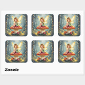 Sprookjesachtige Kerst  Vierkante Sticker (Vel)