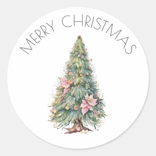 Sprookjesachtige Kerstboom Sticker (Voorkant)