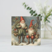 Sprookjesachtige Kerstmiskabouters in Winterbos Kaart (Staand voorkant)