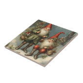 Sprookjesachtige Kerstmiskabouters in Winterbos Tegeltje (Zijkant)