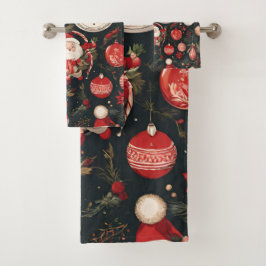 sprookjesachtige kerstversieringen, bladeren, bloe bad handdoek