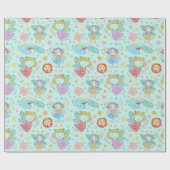 Sprookjesachtige kindergekrabbel cadeaupapier (Vlak)