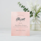 Sprookjesachtige koets bruiloftsreceptie informati save the date (Staand voorkant)