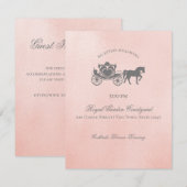 Sprookjesachtige koets bruiloftsreceptie informati save the date (Voorkant / Achterkant)