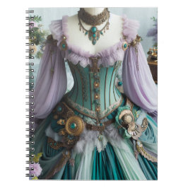 Sprookjesachtige lente pastel bloemenjurk notitieboek