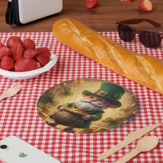 Sprookjesachtige Leprechaun Goud Pot Papieren Bord (Picknick)
