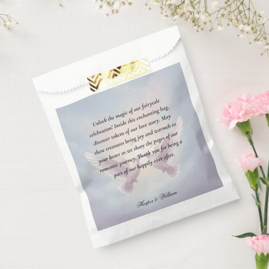 Sprookjesachtige lovebirds bruiloft bedankzakje (Gezegeld)