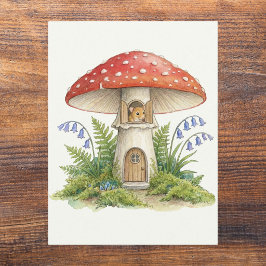 Sprookjesachtige Muis Paddenstoelenhuis Leeg Briefkaart