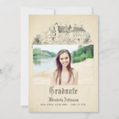 Sprookjesachtige Old  Castle Graduation Party Kaart (Voorkant)
