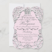 Sprookjesachtige Oude Uitnodiging Prinses Verjaard (Achterkant)