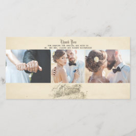 Sprookjesachtige Oude Vintage Trouw Dank Je Bedankkaart