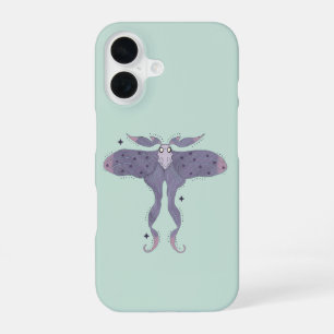 Sprookjesachtige Paarse Mot met Sterrenvonken iPhone 16 Hoesje