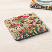 Sprookjesachtige paddenstoelen bier onderzetter (Linkerzijde)