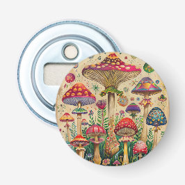 Sprookjesachtige paddenstoelen button flesopener