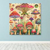 Sprookjesachtige paddenstoelen canvas afdruk (Insitu (Houten vloer))