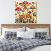 Sprookjesachtige paddenstoelen canvas afdruk (Insitu (Slaapkamer))
