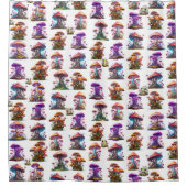 Sprookjesachtige paddenstoelen en kikkers douchegordijn (Voorkant)