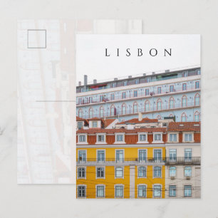 Sprookjesachtige pastel gebouwen in Lissabon Briefkaart