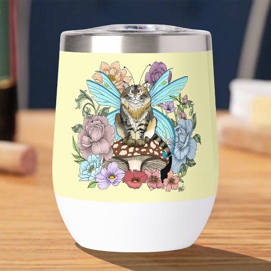Sprookjesachtige Pastel Tabby Fee Kat Bloemrijke F