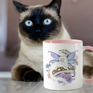 Sprookjesachtige Pastel Tabby Fee Kat Bloemrijke F Mok
