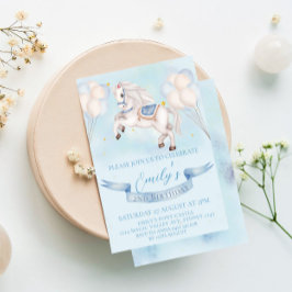 Sprookjesachtige Pony-ballonnen 1e verjaardagsfees Kaart