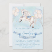 Sprookjesachtige Pony-ballonnen 1e verjaardagsfees Kaart (Voorkant)